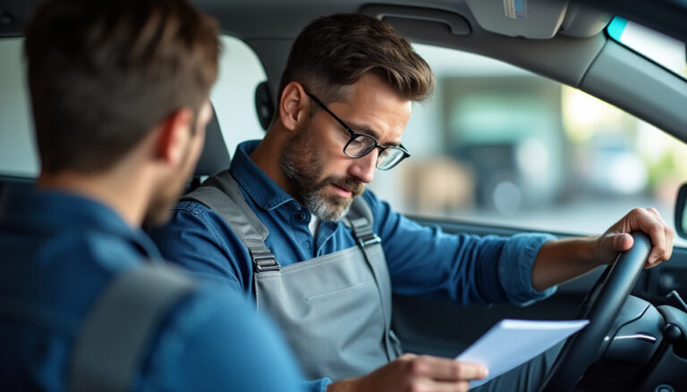 Conducteur lisant une notification de résiliation d'assurance auto