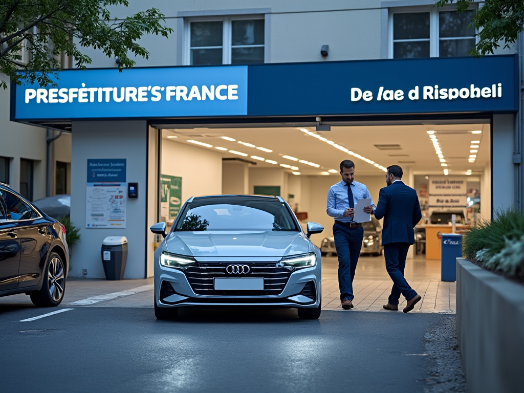 Véhicule devant préfecture pour immatriculation ou déclaration d'achat DA