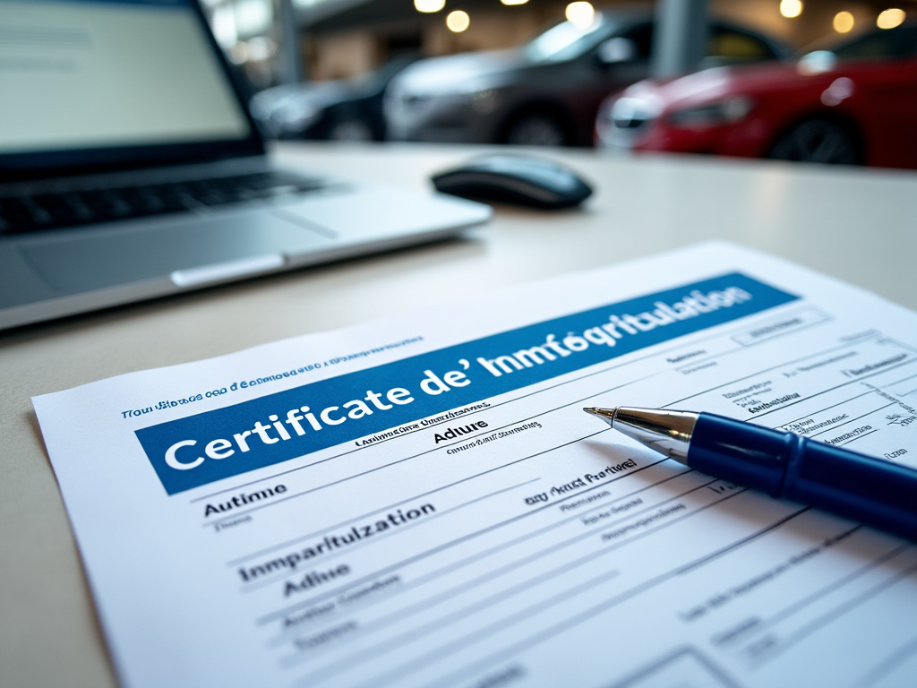 Certificat d'immatriculation et documents pour carte grise