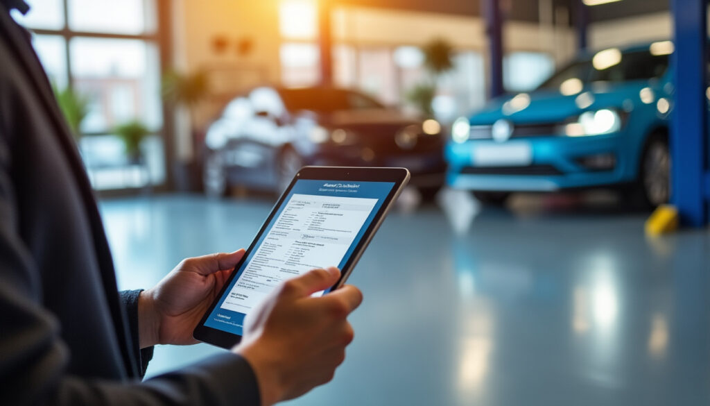 Automobiliste effectuant une demande de carte grise en ligne