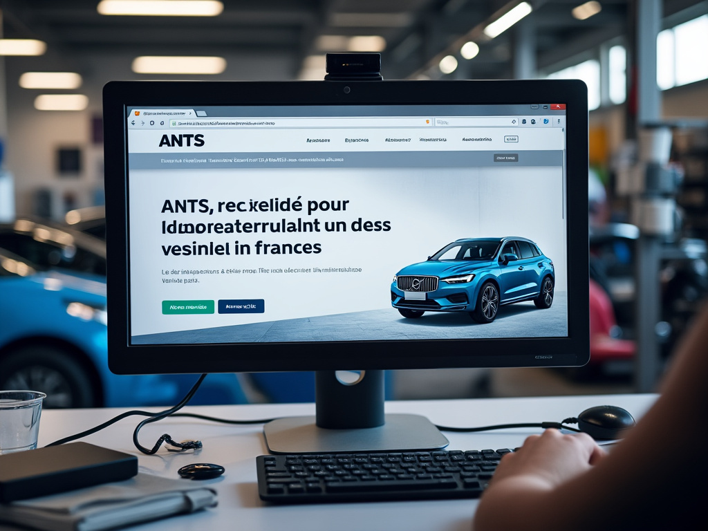 Page d'accueil du site officiel ANTS pour l'immatriculation