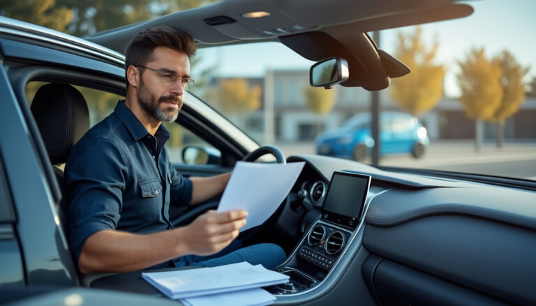 Voiture d'occasion prête à la vente avec documents
