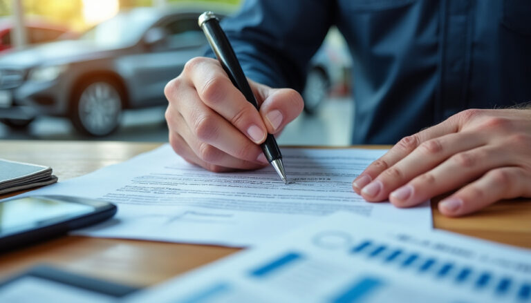 Conducteur rédigeant une lettre de résiliation d'assurance auto