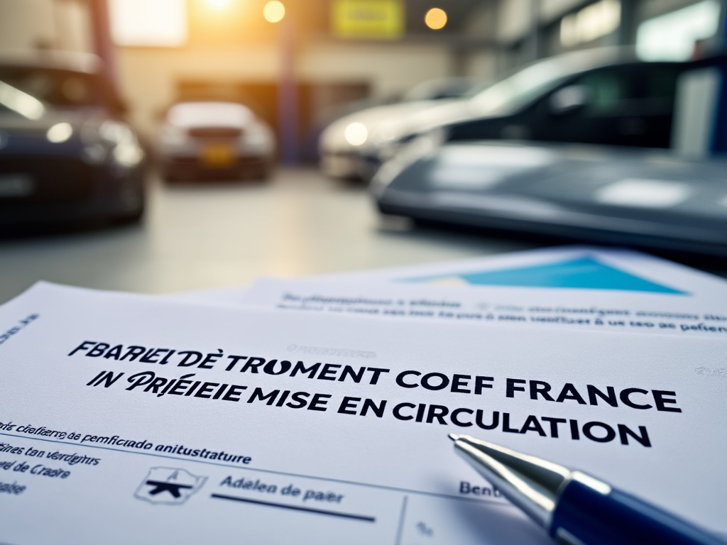Carte grise française avec date de première mise en circulation visible
