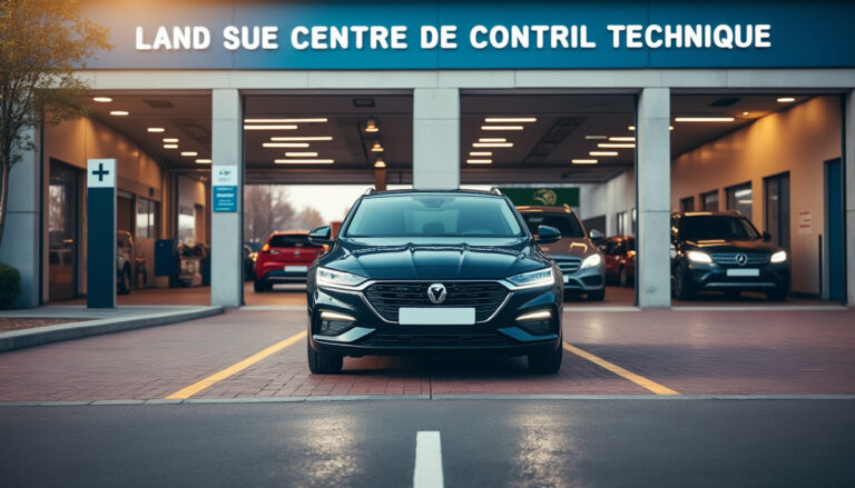 Voiture d'occasion devant un centre de contrôle technique