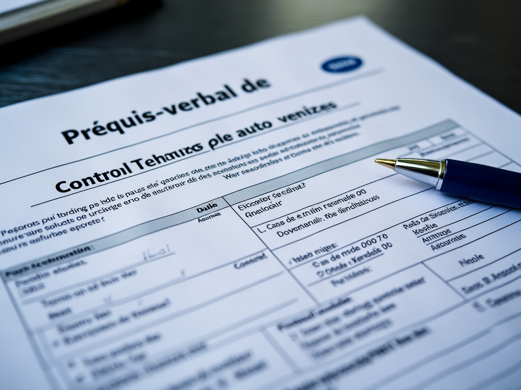 Procès-verbal de contrôle technique pour une vente