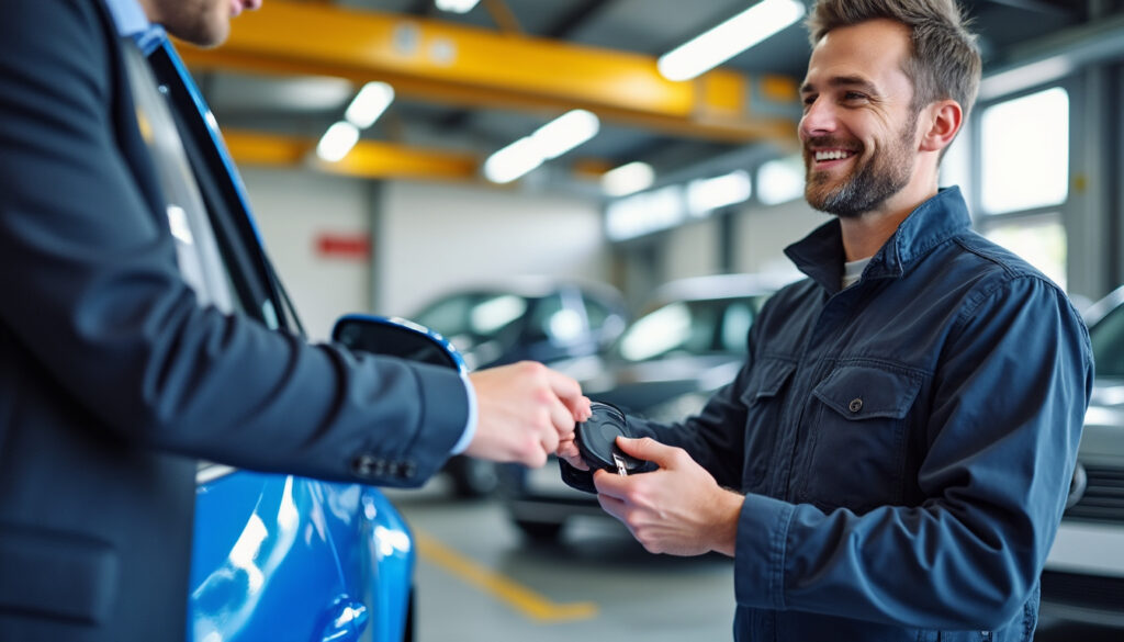 Vente de voiture à un garage entre un particulier et un professionnel