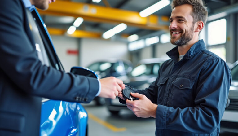 Vente de voiture à un garage entre un particulier et un professionnel