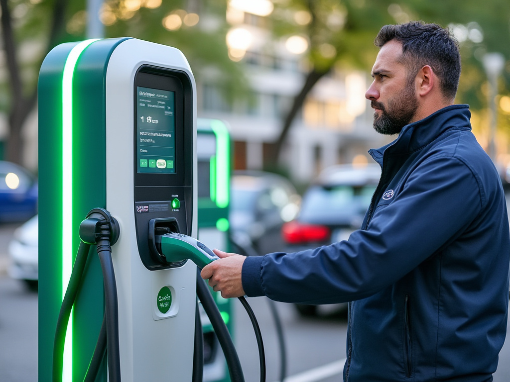 Station de recharge électrique pour voiture hybride rechargeable