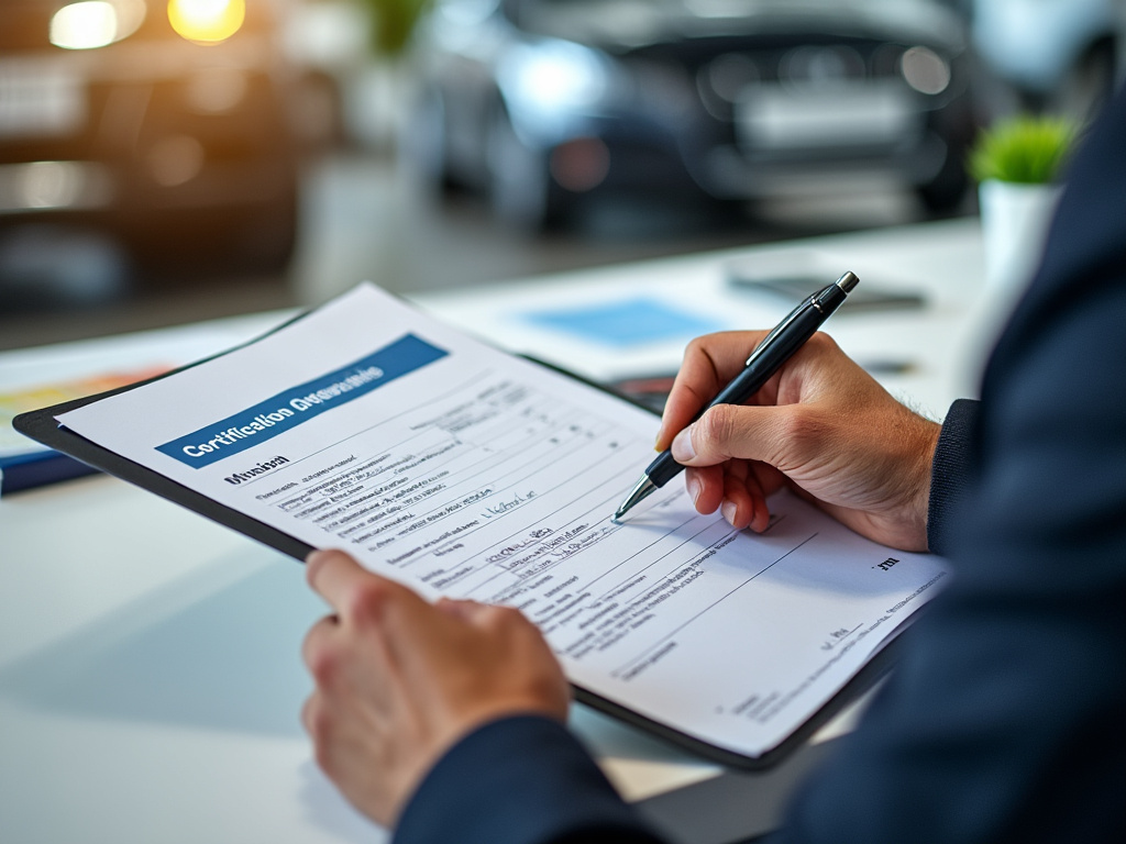 Signature du certificat de cession d'une voiture d'occasion