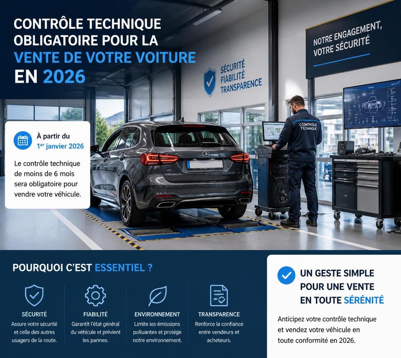 découvrez tout ce qu'il faut savoir sur le contrôle technique pour la vente de voiture en 2026 : obligations, délais et conseils pour une transaction réussie.