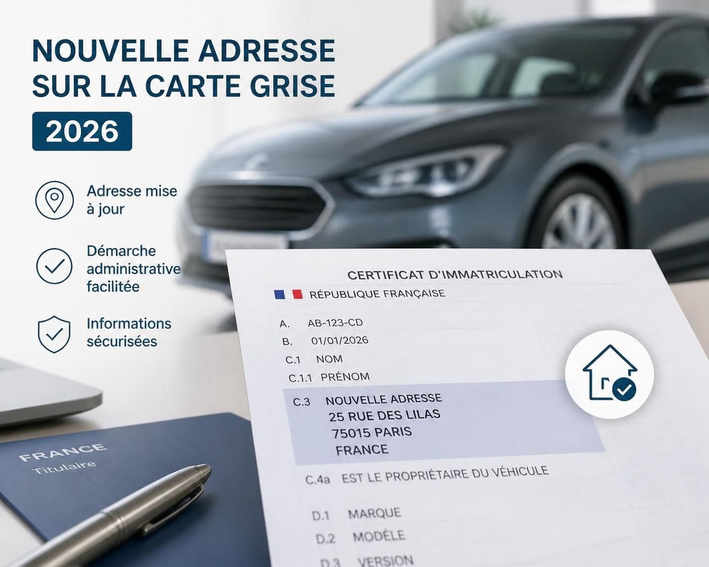 découvrez le coût du changement d'adresse sur une carte grise en 2026 et les démarches à suivre pour mettre à jour vos informations rapidement et facilement.