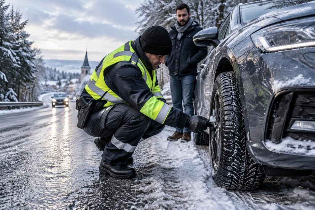 découvrez la réglementation allemande sur les pneus hiver en 2026 : conditions d’obligation, marquages requis et risques en cas de non-conformité.