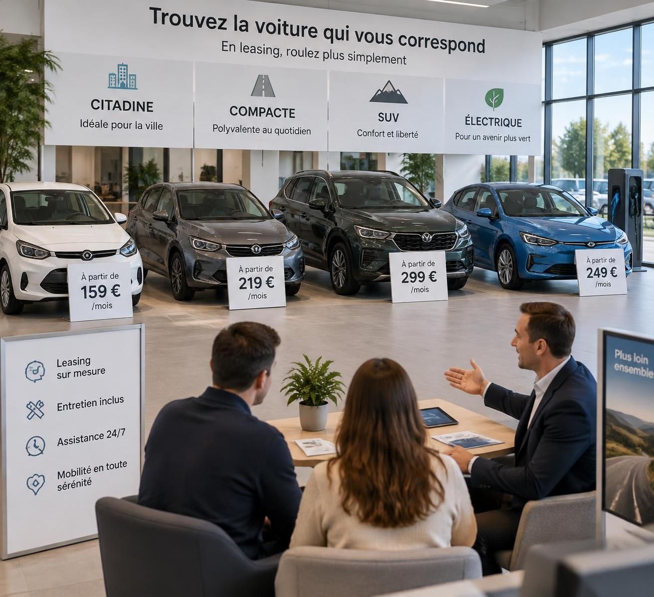 découvrez le prix d’une voiture en leasing, les mensualités à prévoir et les frais annexes : apport, entretien, assurance et frais de restitution.